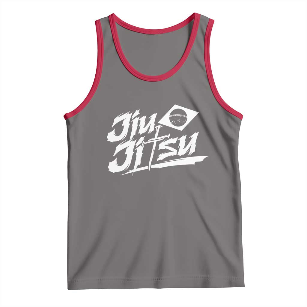 Brazilian Jiu Jitsu Tank Top Christian Cross BJJ Fighter Training Tee for Martial Arts Lovers TS10 Deep Heather Red Print Your Wear