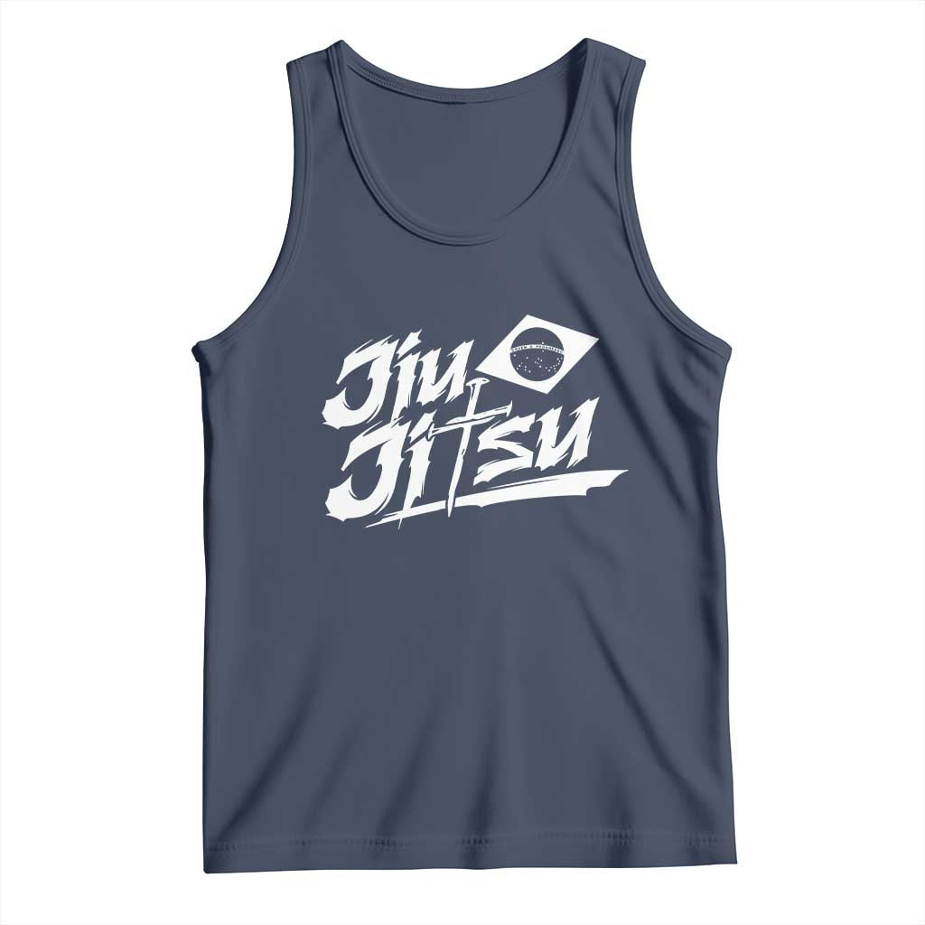 Brazilian Jiu Jitsu Tank Top Christian Cross BJJ Fighter Training Tee for Martial Arts Lovers TS10 Navy Print Your Wear