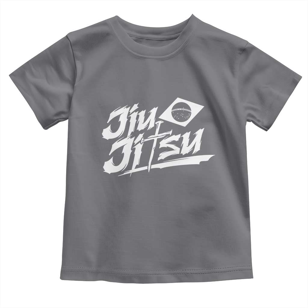 Brazilian Jiu Jitsu Toddler T Shirt Christian Cross BJJ Fighter Training Tee for Martial Arts Lovers TS10 Charcoal Print Your Wear