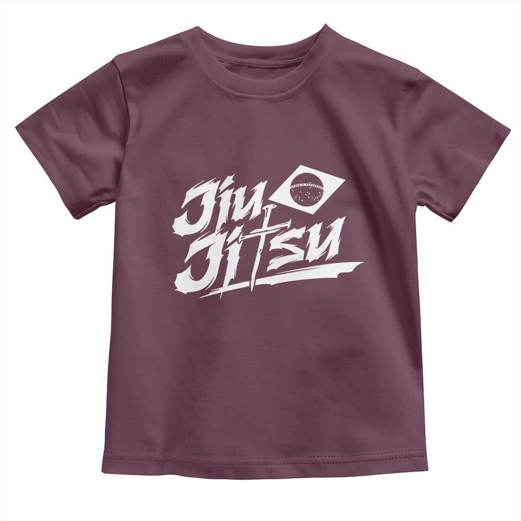 Brazilian Jiu Jitsu Toddler T Shirt Christian Cross BJJ Fighter Training Tee for Martial Arts Lovers TS10 Maroon Print Your Wear