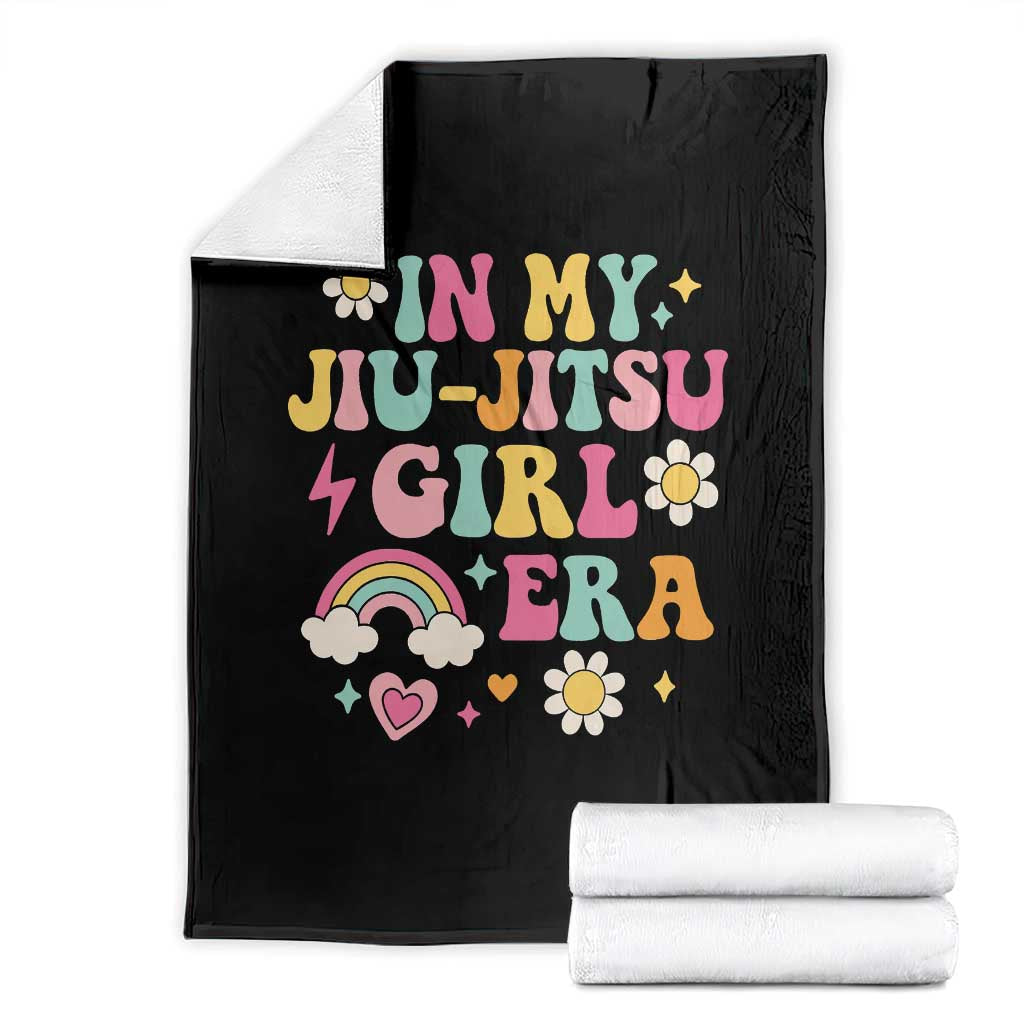 In My Jiu Jitsu Girl Era Throw Blanket Retro Groovy BJJ Girls TS10 Black Print Your Wear