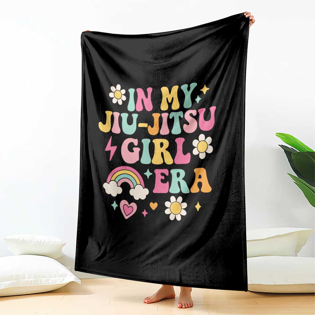 In My Jiu Jitsu Girl Era Throw Blanket Retro Groovy BJJ Girls TS10 Print Your Wear