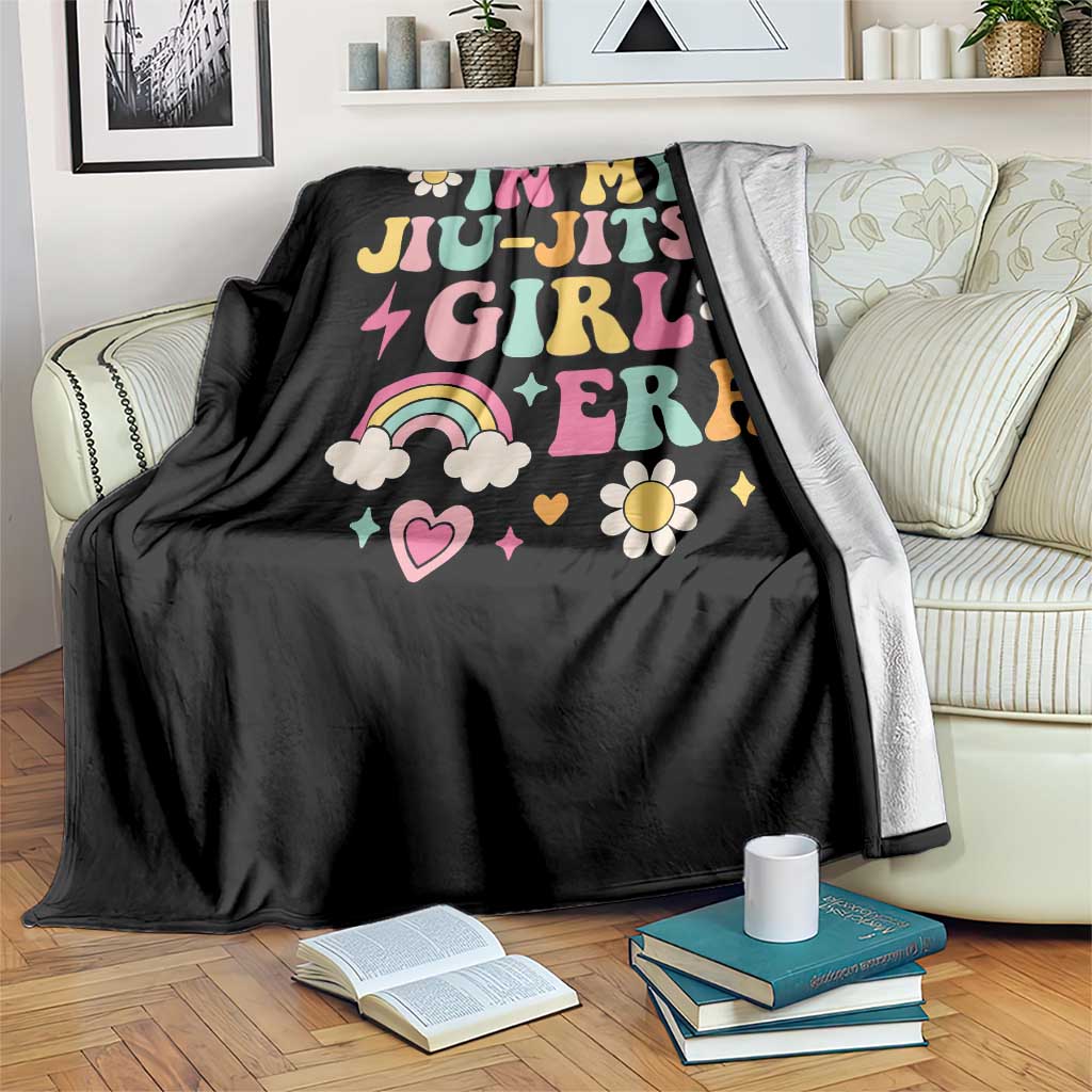 In My Jiu Jitsu Girl Era Throw Blanket Retro Groovy BJJ Girls TS10 Print Your Wear