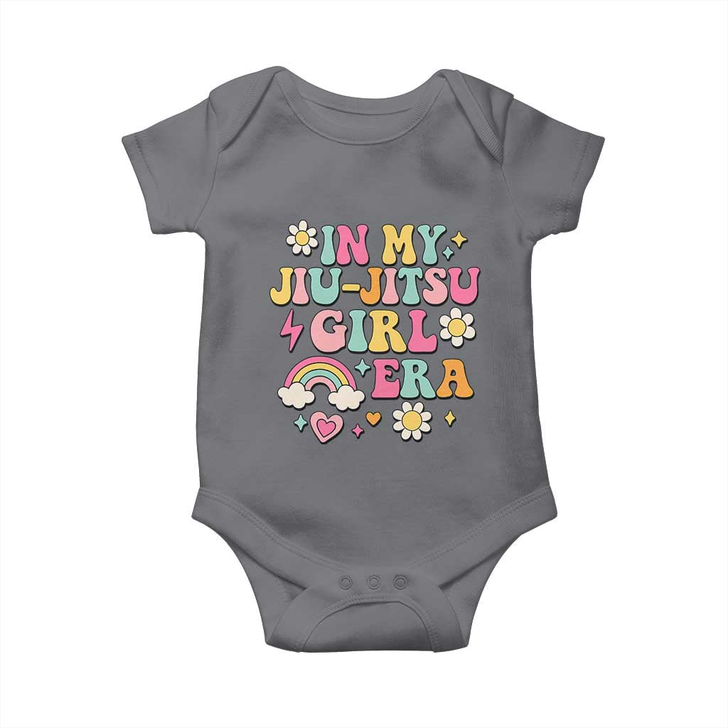 In My Jiu Jitsu Girl Era Baby Onesie Retro Groovy BJJ Girls TS10 Charcoal Print Your Wear