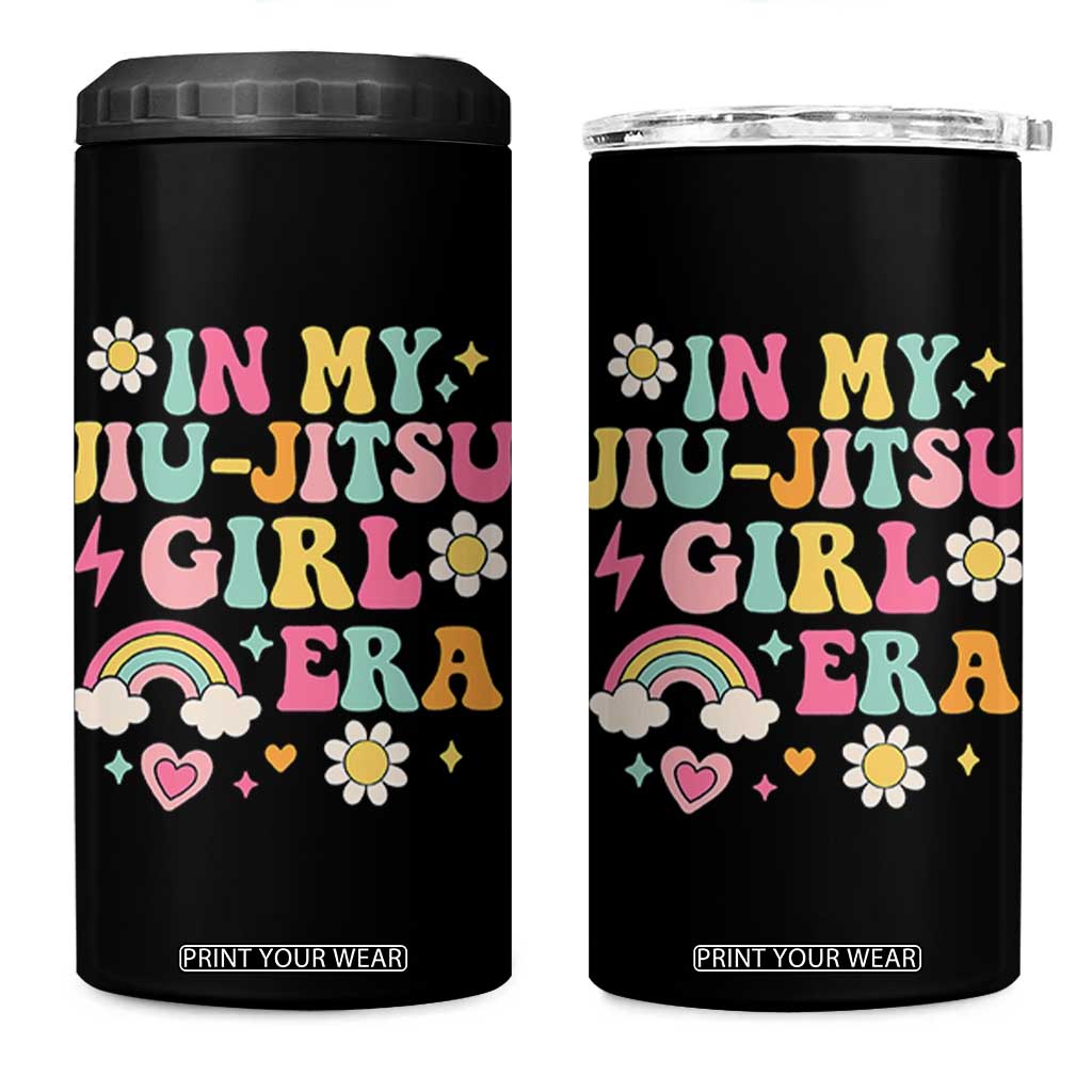 In My Jiu Jitsu Girl Era 4 in 1 Can Cooler Tumbler Retro Groovy BJJ Girls TS10 One Size: 16 oz Black Print Your Wear