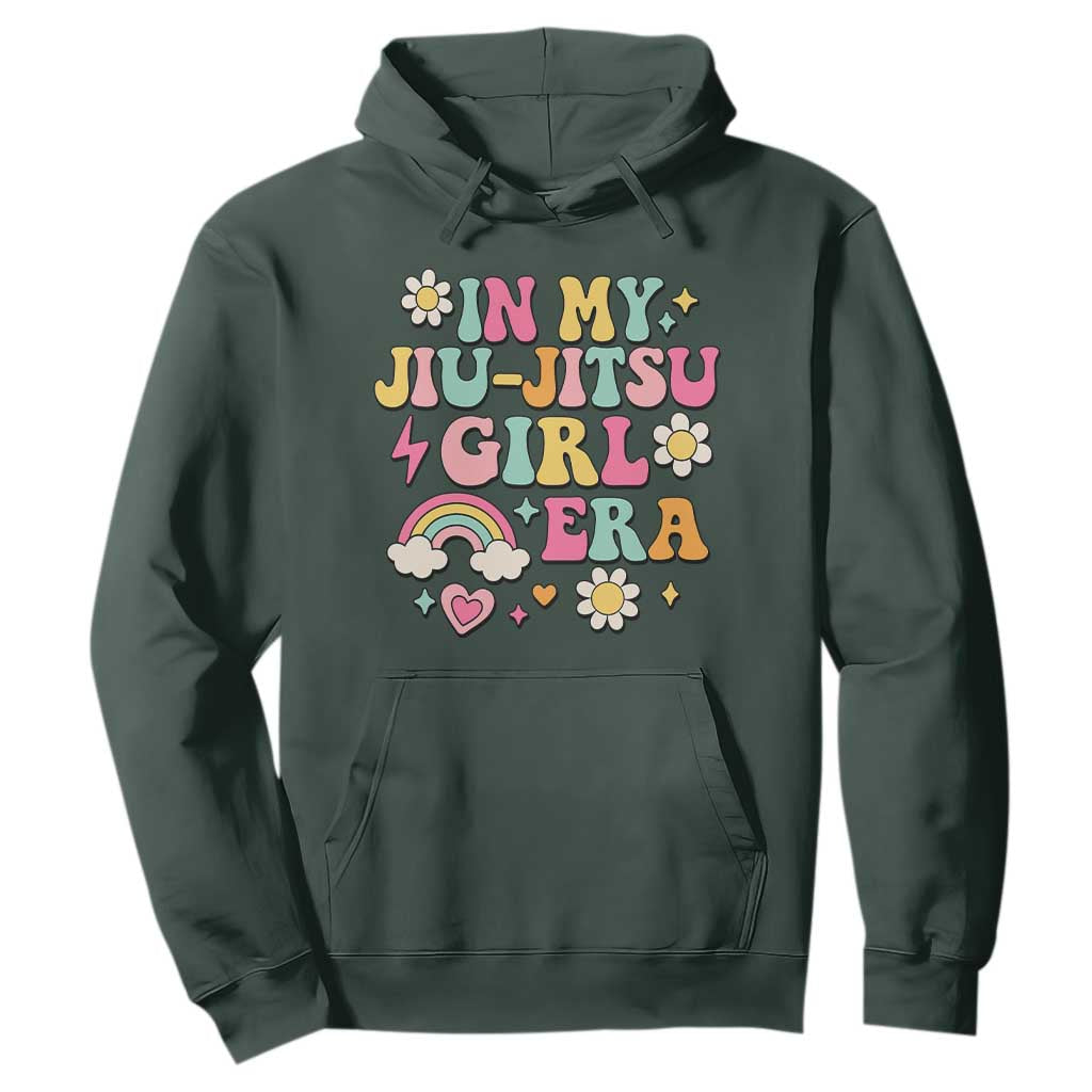 In My Jiu Jitsu Girl Era Hoodie Retro Groovy BJJ Girls TS10 Dark Forest Green Print Your Wear