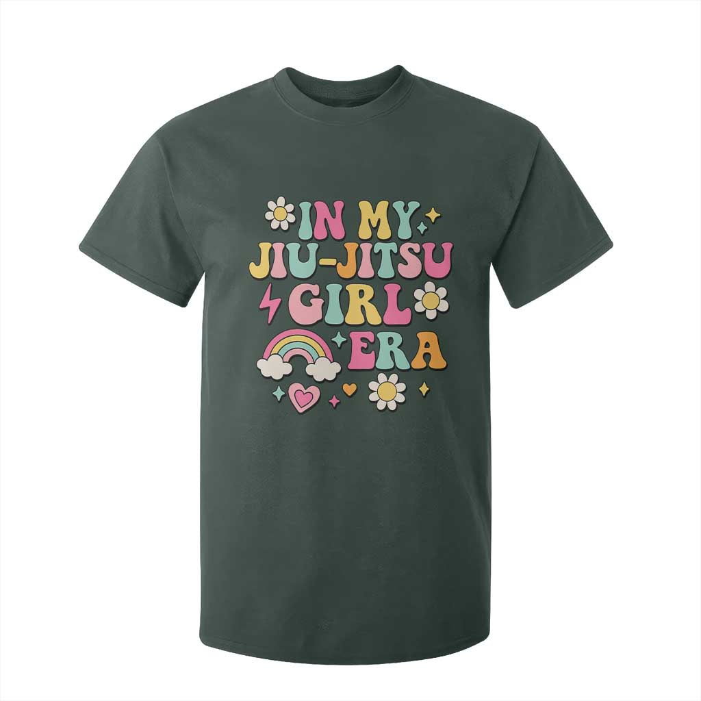 In My Jiu Jitsu Girl Era T Shirt For Kid Retro Groovy BJJ Girls TS10 Dark Forest Green Print Your Wear