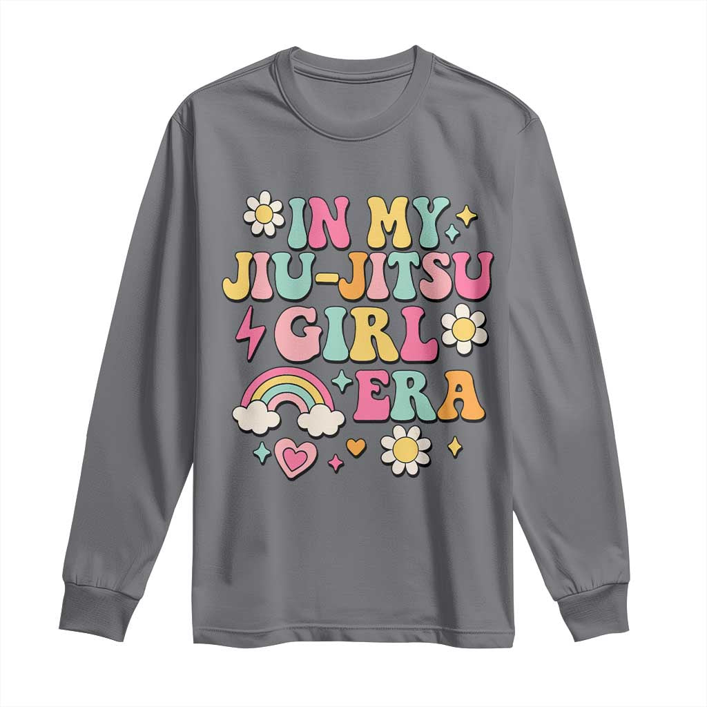 In My Jiu Jitsu Girl Era Long Sleeve Shirt Retro Groovy BJJ Girls TS10 Charcoal Print Your Wear