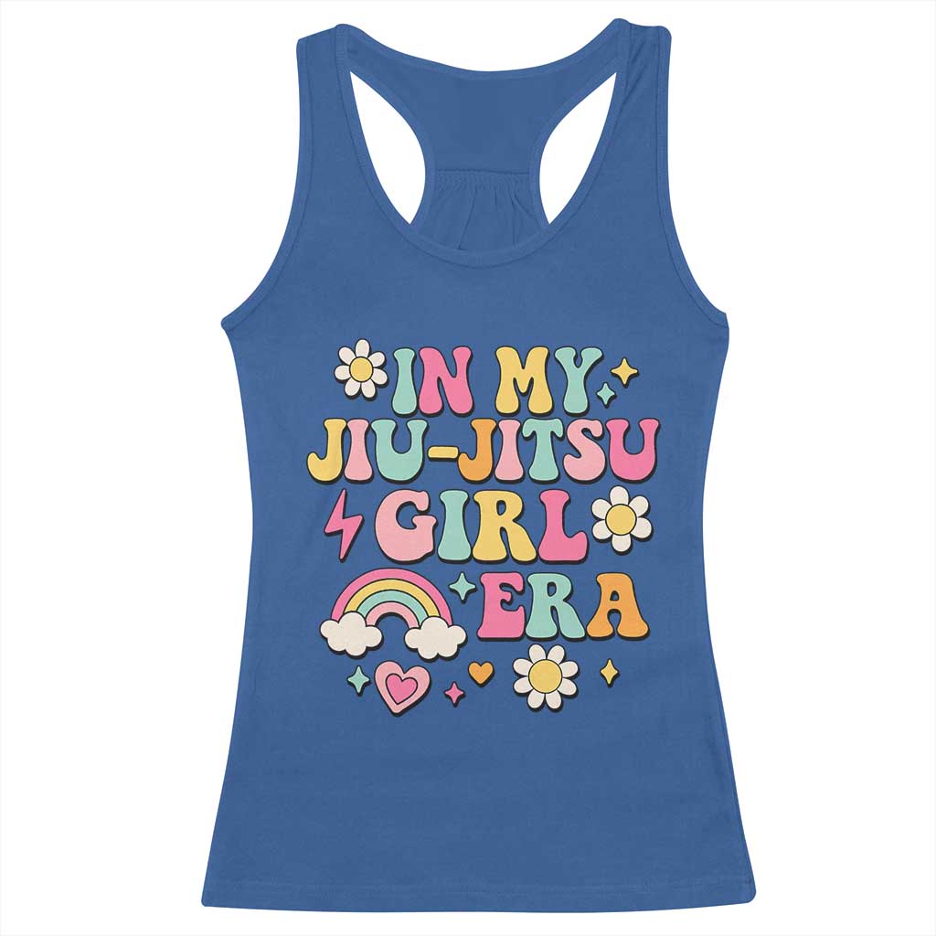 In My Jiu Jitsu Girl Era Racerback Tank Top Retro Groovy BJJ Girls TS10 Royal Blue Print Your Wear