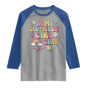 In My Jiu Jitsu Girl Era Raglan Shirt Retro Groovy BJJ Girls TS10 Sport Gray Royal Print Your Wear