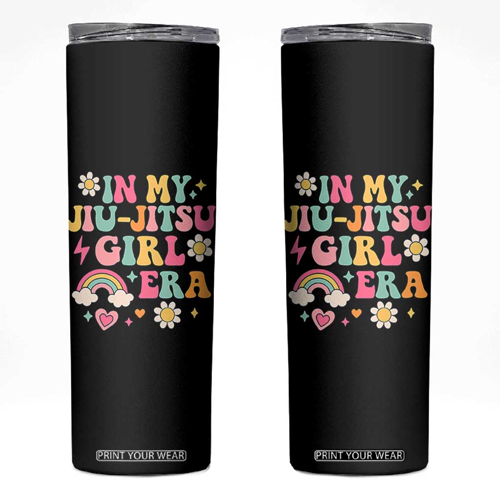 In My Jiu Jitsu Girl Era Skinny Tumbler Retro Groovy BJJ Girls TS10 Black Print Your Wear