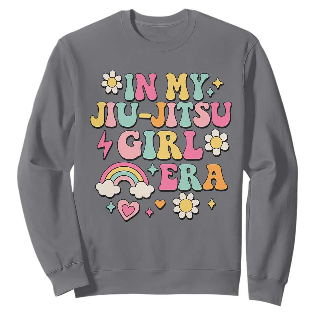 In My Jiu Jitsu Girl Era Sweatshirt Retro Groovy BJJ Girls TS10 Charcoal Print Your Wear