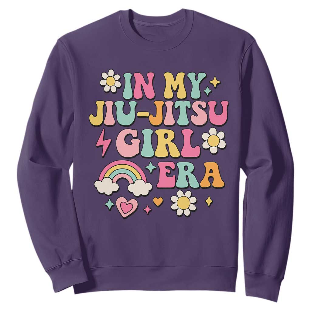 In My Jiu Jitsu Girl Era Sweatshirt Retro Groovy BJJ Girls TS10 Purple Print Your Wear
