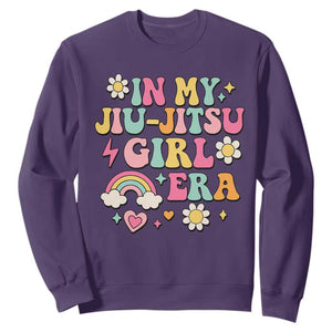In My Jiu Jitsu Girl Era Sweatshirt Retro Groovy BJJ Girls TS10 Purple Print Your Wear