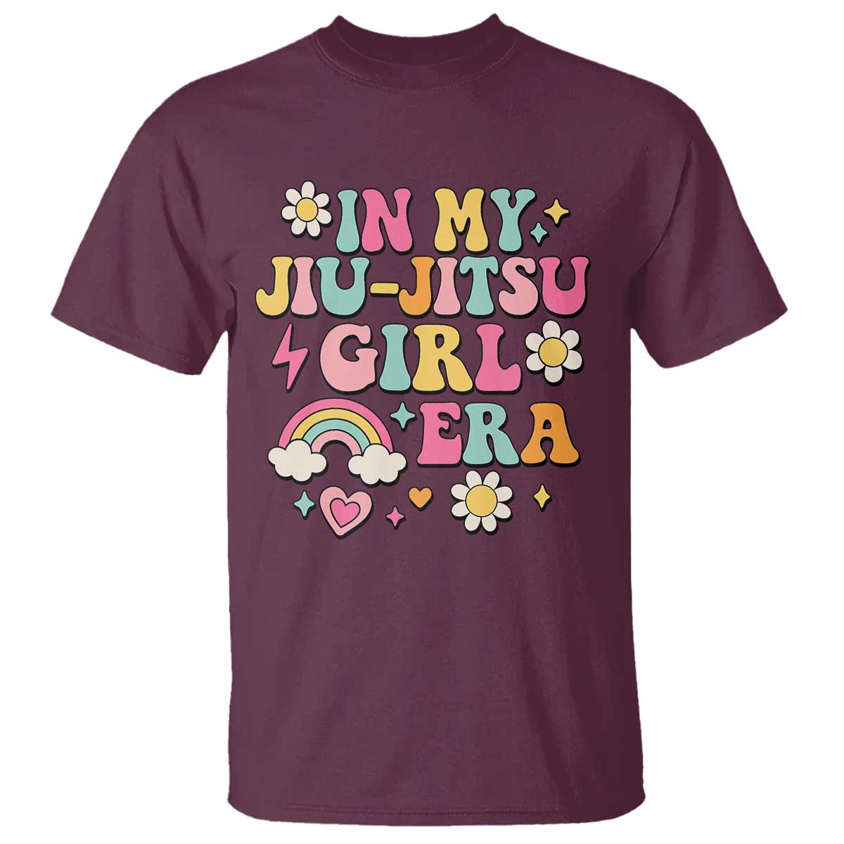 In My Jiu Jitsu Girl Era T Shirt Retro Groovy BJJ Girls TS10 Maroon Print Your Wear