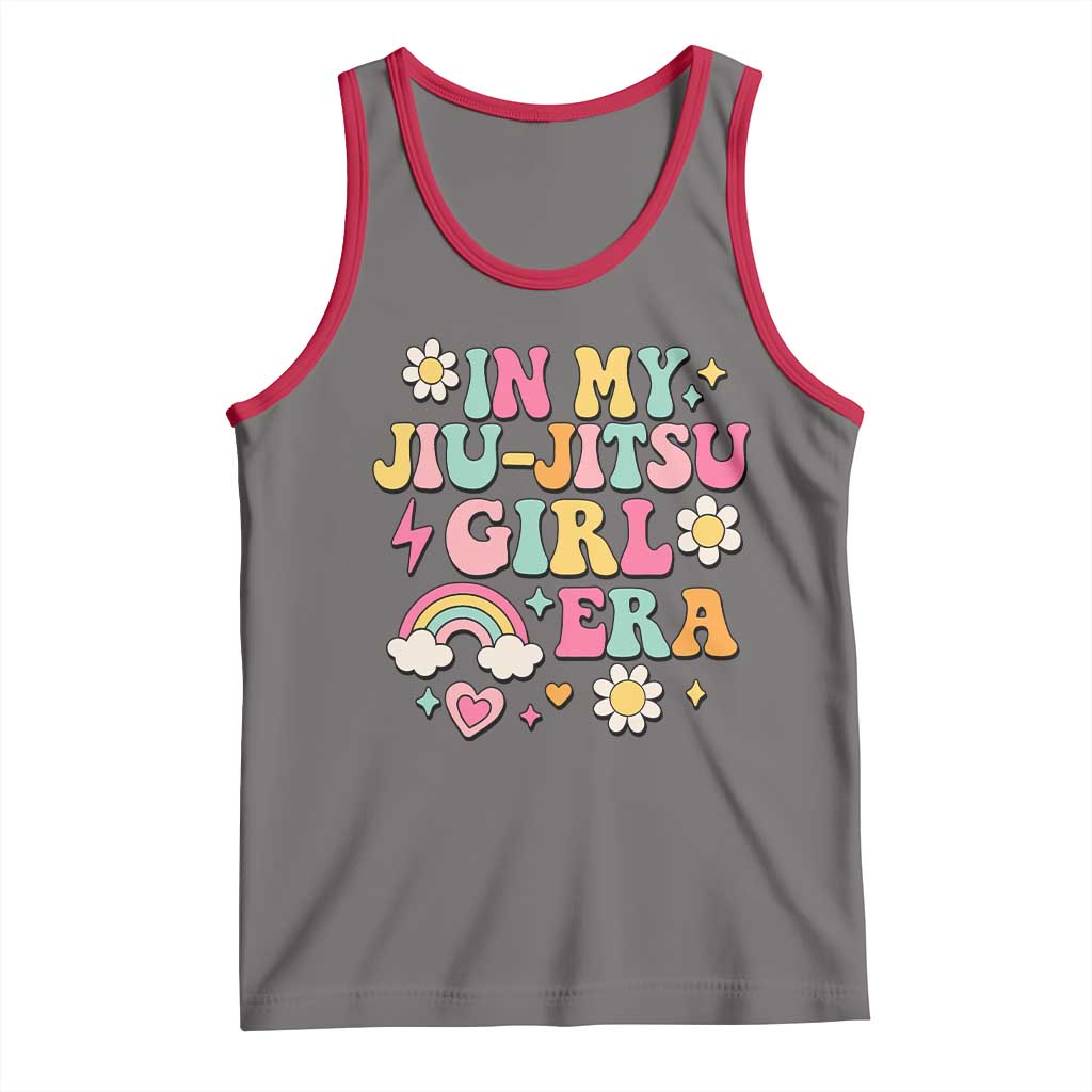 In My Jiu Jitsu Girl Era Tank Top Retro Groovy BJJ Girls TS10 Deep Heather Red Print Your Wear