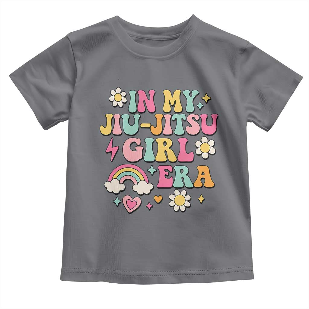 In My Jiu Jitsu Girl Era Toddler T Shirt Retro Groovy BJJ Girls TS10 Charcoal Print Your Wear