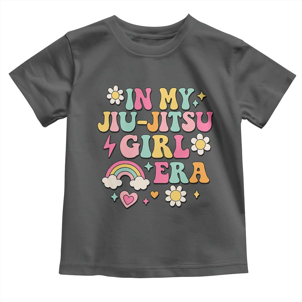 In My Jiu Jitsu Girl Era Toddler T Shirt Retro Groovy BJJ Girls TS10 Dark Heather Print Your Wear