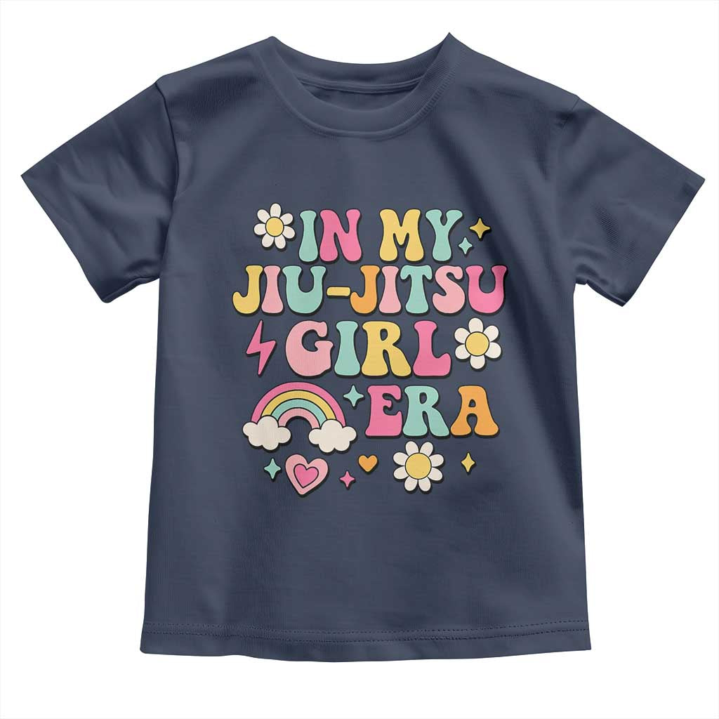 In My Jiu Jitsu Girl Era Toddler T Shirt Retro Groovy BJJ Girls TS10 Navy Print Your Wear