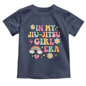 In My Jiu Jitsu Girl Era Toddler T Shirt Retro Groovy BJJ Girls TS10 Navy Print Your Wear