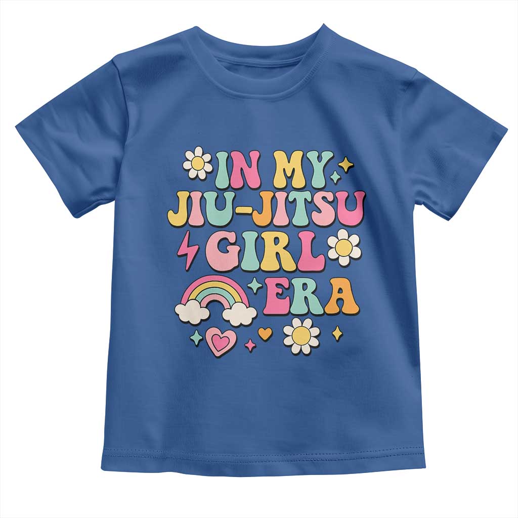 In My Jiu Jitsu Girl Era Toddler T Shirt Retro Groovy BJJ Girls TS10 Royal Blue Print Your Wear