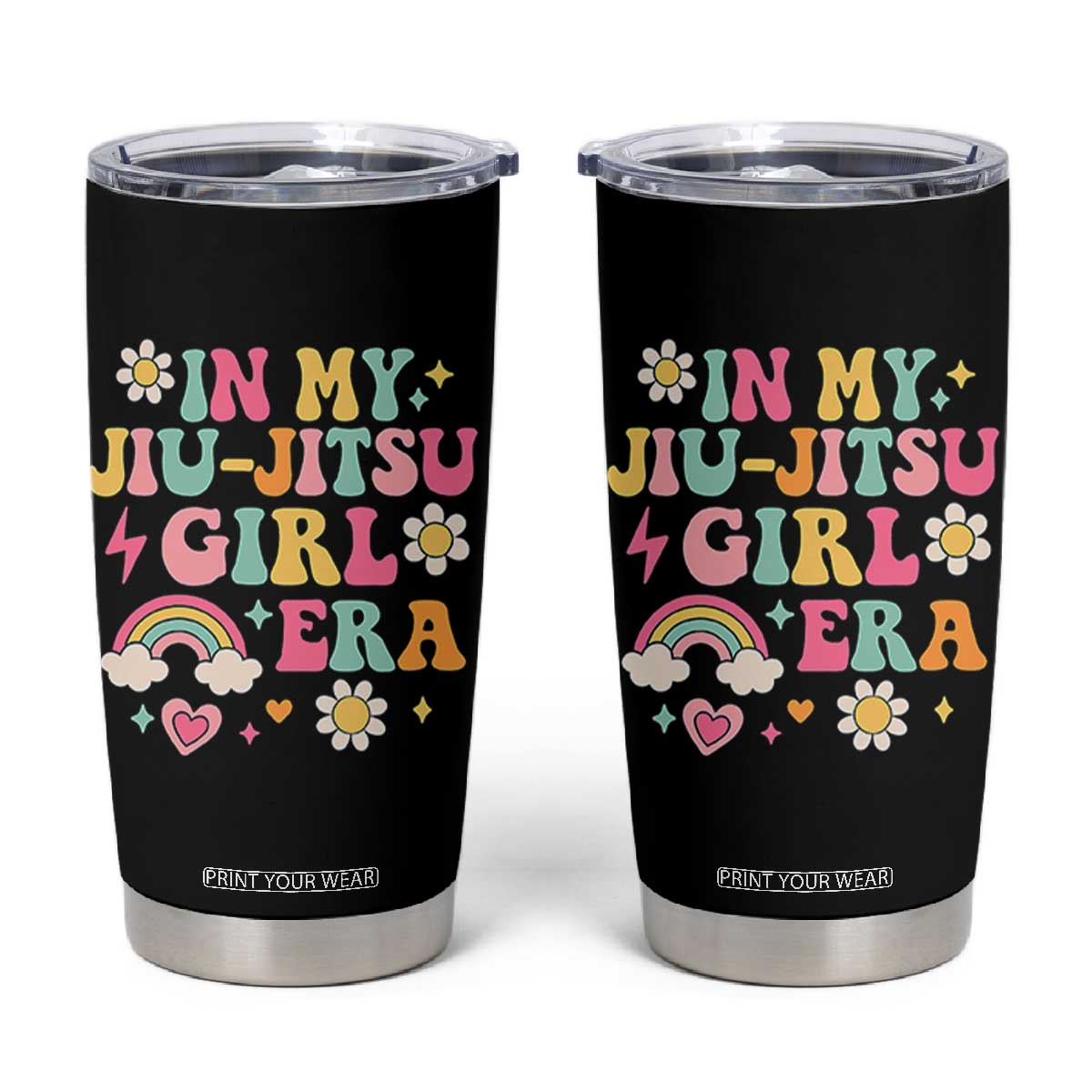 In My Jiu Jitsu Girl Era Tumbler Cup Retro Groovy BJJ Girls TS10 Black Print Your Wear