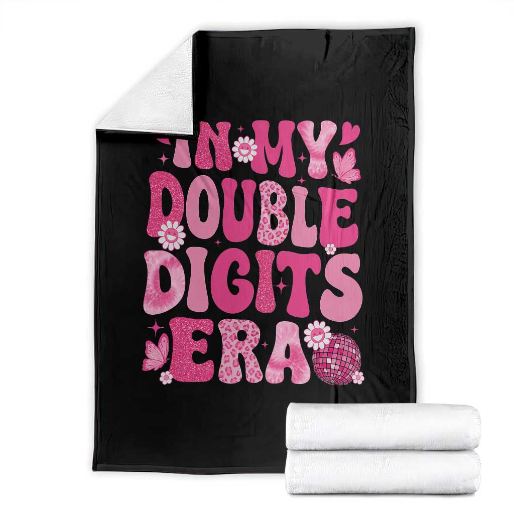 10 Years Old Birthday Girl Throw Blanket In My Double Digits Era TS10 White Print Your Wear