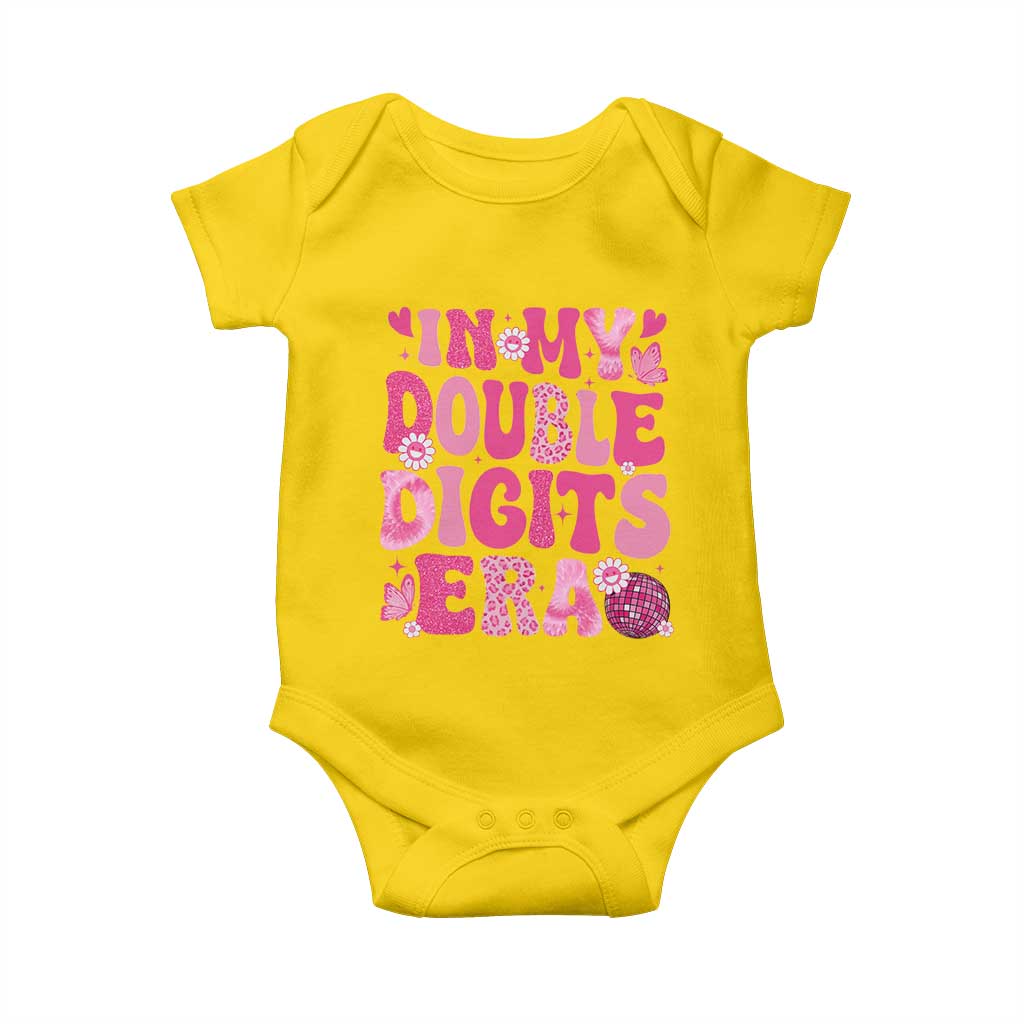 10 Years Old Birthday Girl Baby Onesie In My Double Digits Era TS10 Daisy Print Your Wear