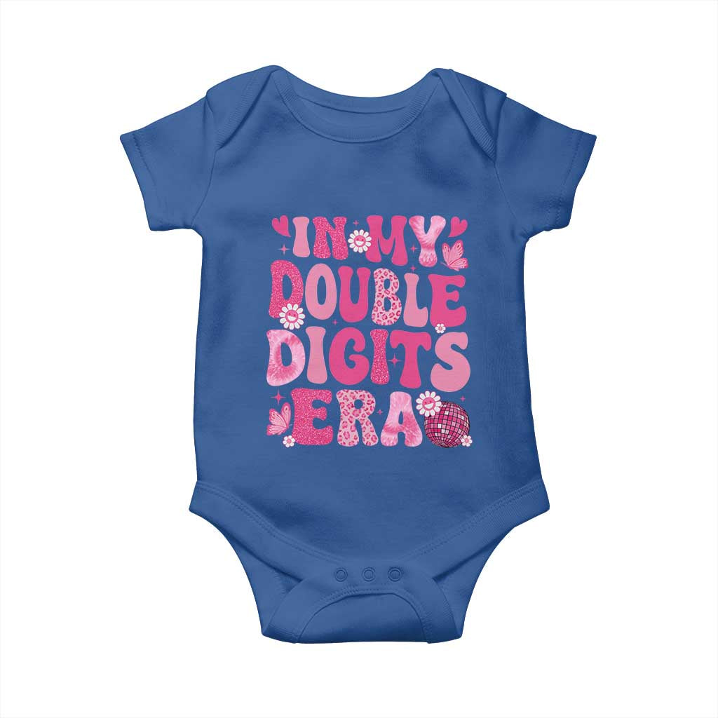 10 Years Old Birthday Girl Baby Onesie In My Double Digits Era TS10 Royal Blue Print Your Wear