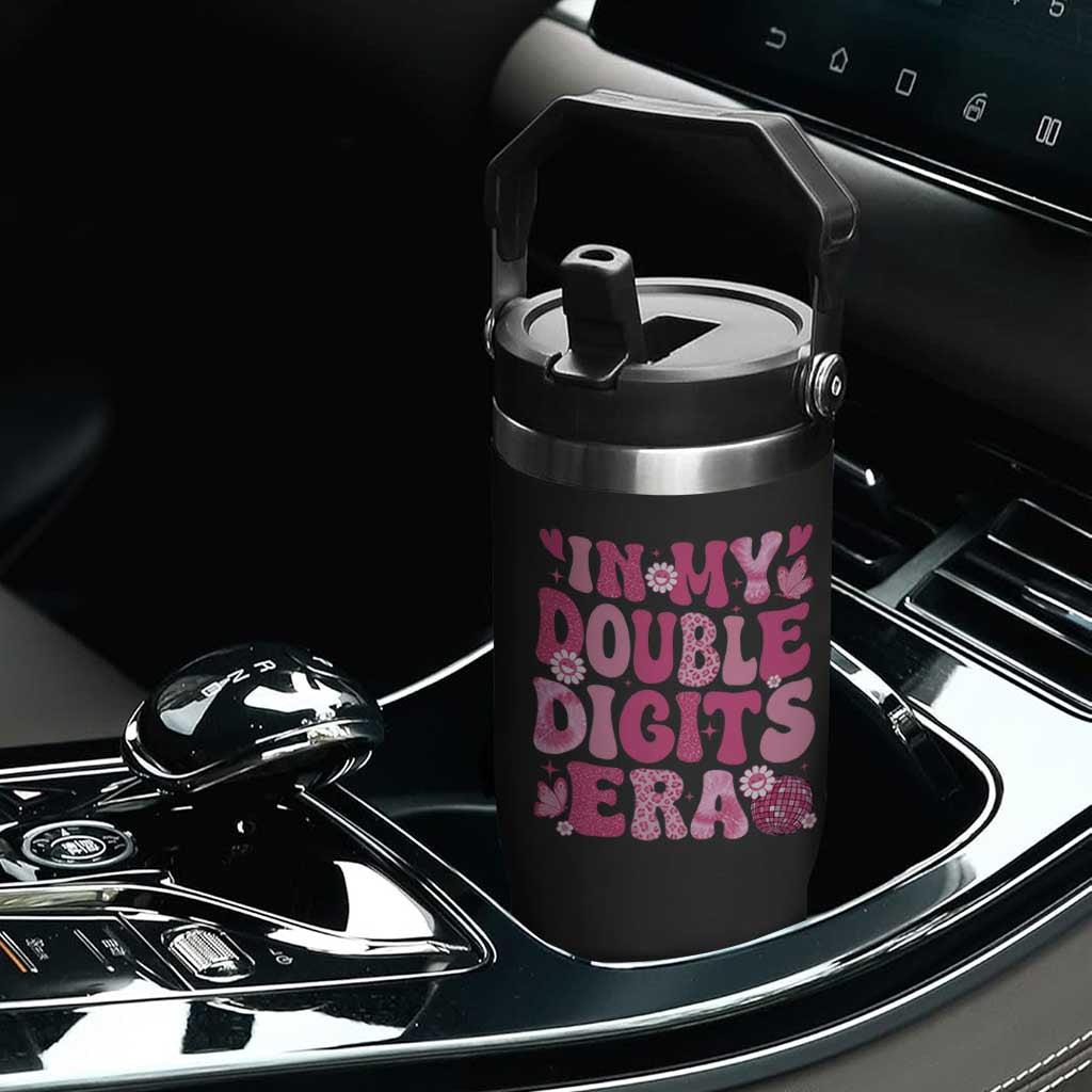 10 Years Old Birthday Girl Flip Straw Tumbler In My Double Digits Era TS10 Print Your Wear