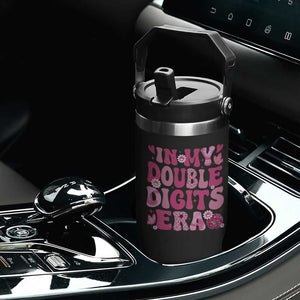 10 Years Old Birthday Girl Flip Straw Tumbler In My Double Digits Era TS10 Print Your Wear