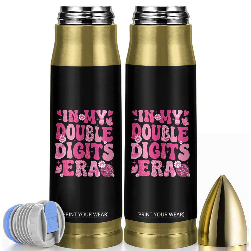 10 Years Old Birthday Girl Bullet Tumbler In My Double Digits Era TS10 Black Print Your Wear