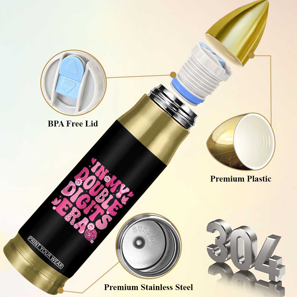 10 Years Old Birthday Girl Bullet Tumbler In My Double Digits Era TS10 Print Your Wear