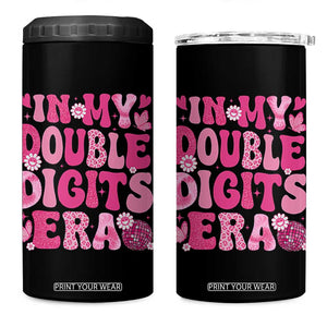 10 Years Old Birthday Girl 4 in 1 Can Cooler Tumbler In My Double Digits Era TS10 One Size: 16 oz Black Print Your Wear