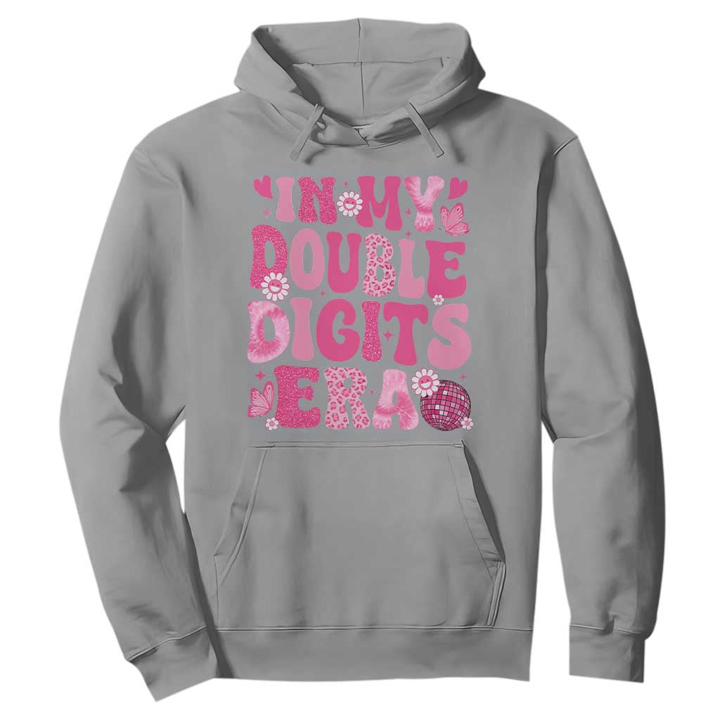 10 Years Old Birthday Girl Hoodie In My Double Digits Era TS10 Sport Gray Print Your Wear