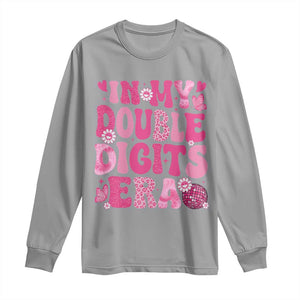 10 Years Old Birthday Girl Long Sleeve Shirt In My Double Digits Era TS10 Sport Gray Print Your Wear