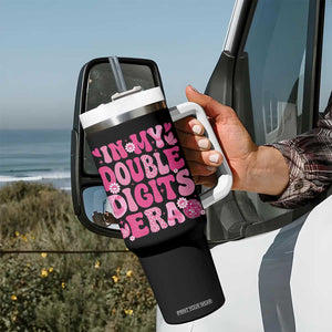 10 Years Old Birthday Girl Tumbler With Handle In My Double Digits Era TS10 Print Your Wear