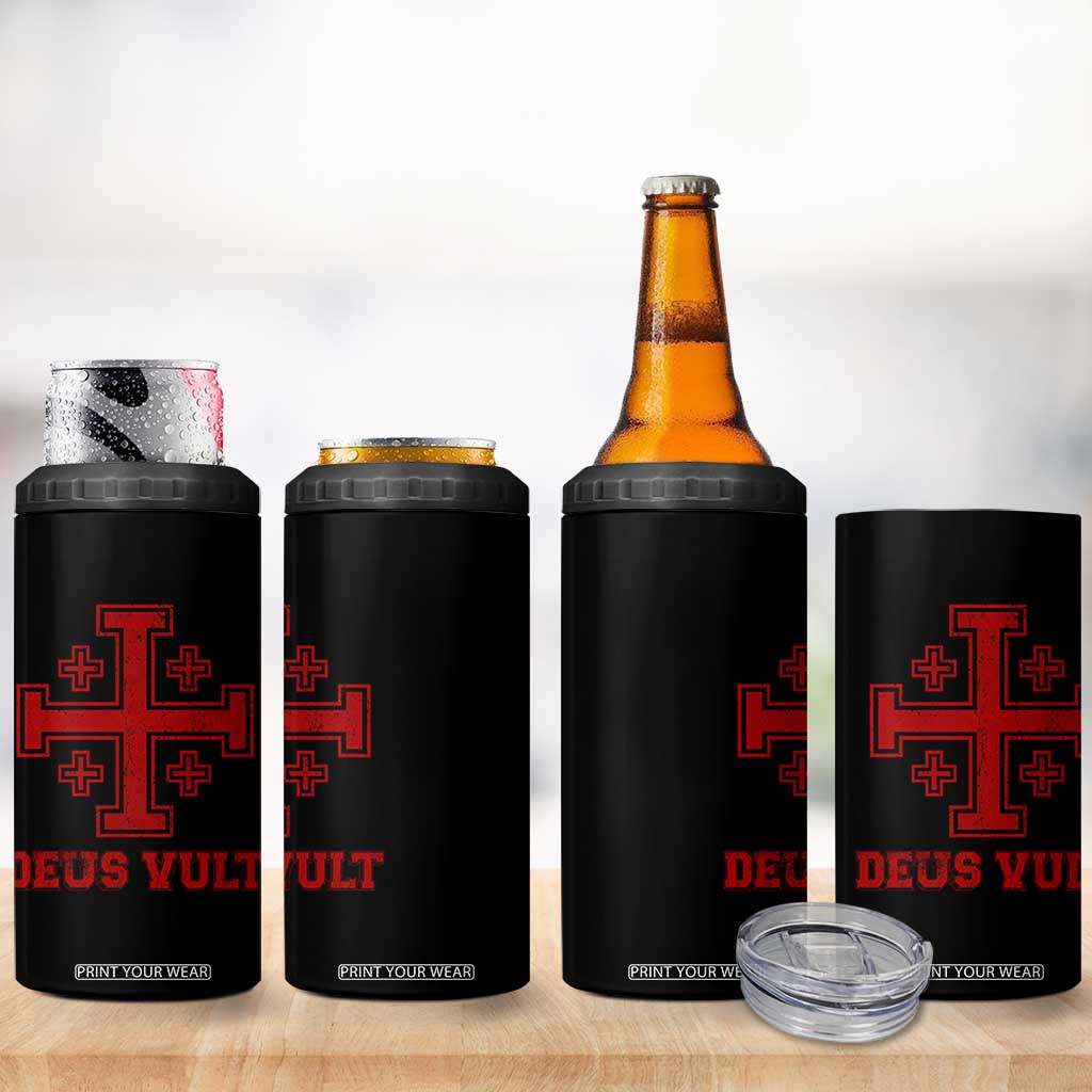 Catholic Knight Templar Crusader Cross 4 in 1 Can Cooler Tumbler TS10 Print Your Wear