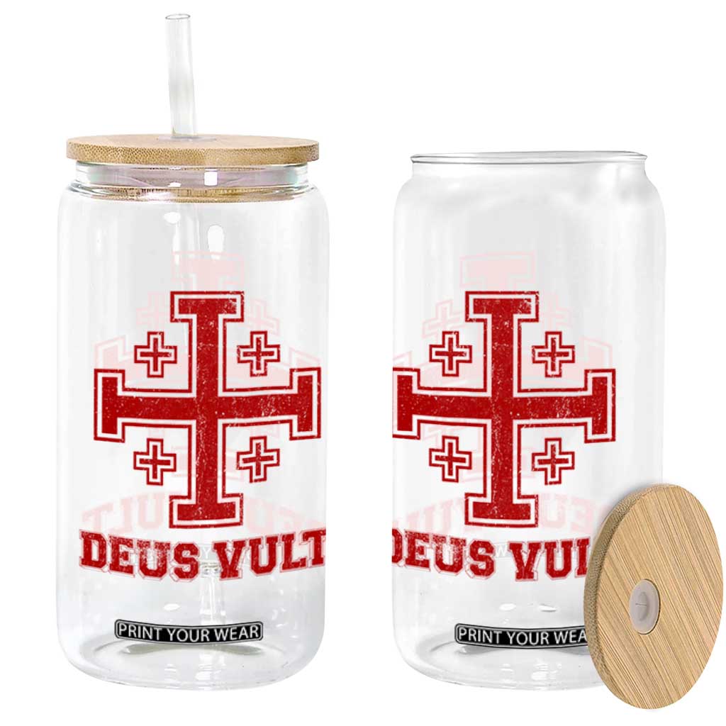 Catholic Knight Templar Crusader Cross Glass Can TS10 Print Your Wear