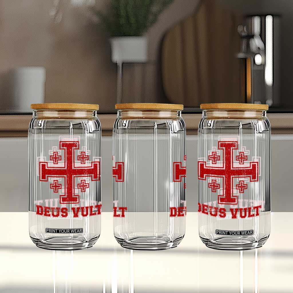 Catholic Knight Templar Crusader Cross Glass Can TS10 Print Your Wear