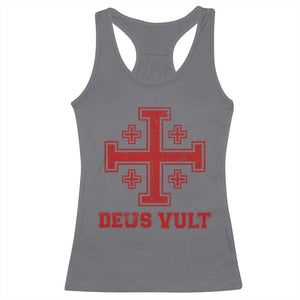 Catholic Knight Templar Crusader Cross Racerback Tank Top TS10 Charcoal Print Your Wear
