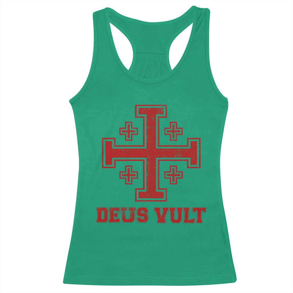 Catholic Knight Templar Crusader Cross Racerback Tank Top TS10 Irish Green Print Your Wear