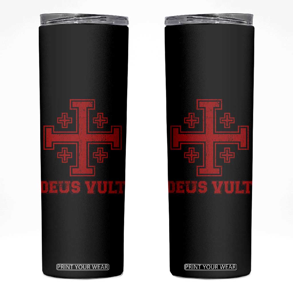 Catholic Knight Templar Crusader Cross Skinny Tumbler TS10 Black Print Your Wear