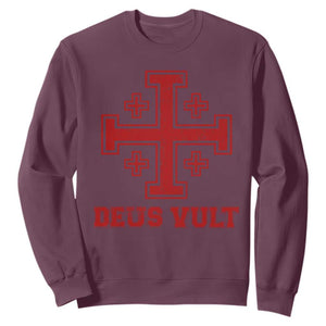 Catholic Knight Templar Crusader Cross Sweatshirt TS10 Maroon Print Your Wear