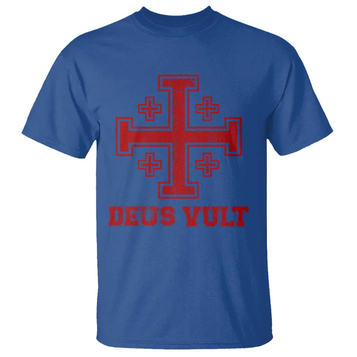 Catholic Knight Templar Crusader Cross T Shirt TS10 Royal Blue Print Your Wear