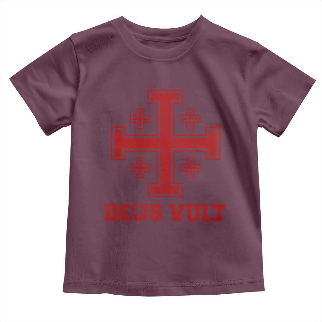 Catholic Knight Templar Crusader Cross Toddler T Shirt TS10 Maroon Print Your Wear