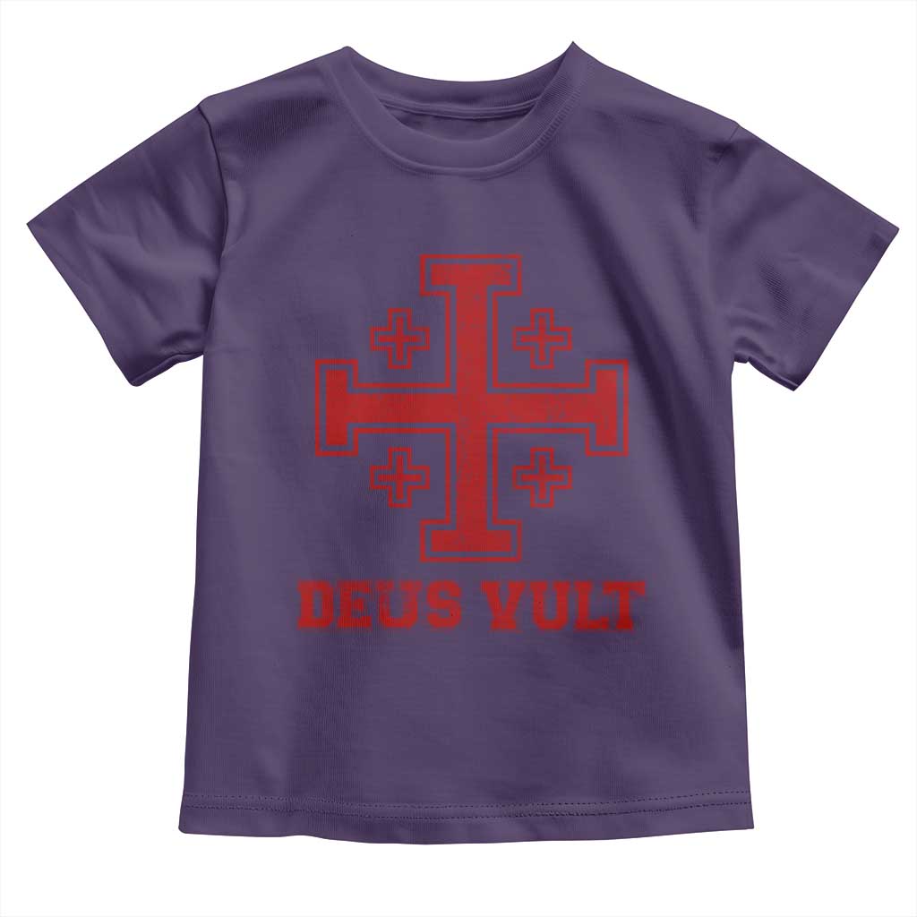 Catholic Knight Templar Crusader Cross Toddler T Shirt TS10 Purple Print Your Wear
