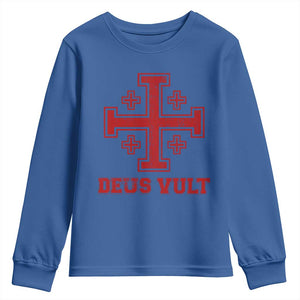 Catholic Knight Templar Crusader Cross Youth Sweatshirt TS10 Royal Blue Print Your Wear