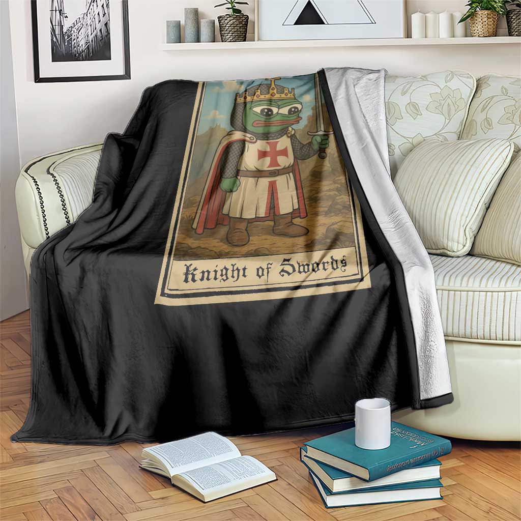 Funny Knight Meme Throw Blanket Vintage Pepe Frog Templar Crusader Fren Soldier TS10 Print Your Wear