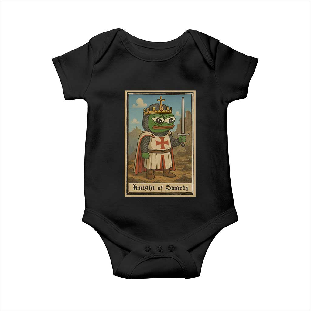 Funny Knight Meme Baby Onesie Vintage Pepe Frog Templar Crusader Fren Soldier TS10 Black Print Your Wear